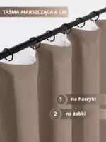 komplet zasłon na taśmie beżowe