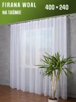 firana gotowa na taśmie do salonu