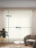Firana woalowa z gładkiego woalu na taśmie 500×260 elegancka dekoracja okna - obrazek 2