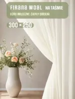 firanka z woalu na przelotkach do kuchni