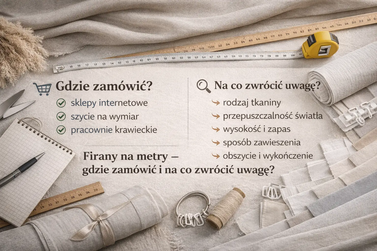 Firany na metry zamówione do mieszkania w Warszawie