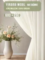 gładka firana woalowa tworząca harmonijną kompozycję w nowoczesnym wnętrzu