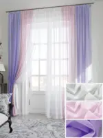 firana woalowa gradientowa liliowy różowy biały gotowa do powieszenia