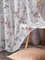 firana batyst len z kwiatowym wzorem Steffani dekoracja okienna