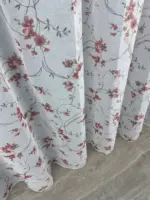 firana lniana w kwiaty do salonu premium
