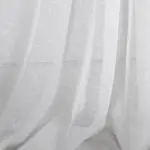 firana len biała z kreskami
