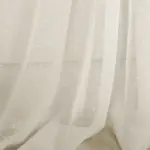 firana lniana mleczna z kreskami