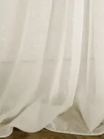 firana lniana mleczna z kreskami