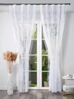 firana żakardowa marmur do salonu biała