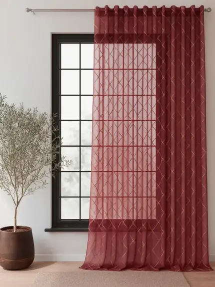 firana organza marsala do salonu