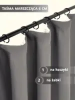 zasłony taśma wnętrze szare