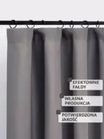 szare zasłony na taśmie nowoczesne wnętrze