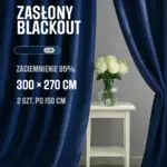 gotowa zasłona na taśmie indigo