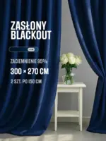 gotowa zasłona na taśmie indigo