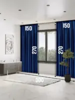 eleganckie zasłony na taśmie indigo