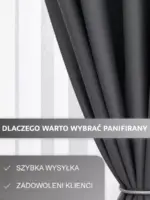 zasłony grafitowe zaciemniające na taśmie