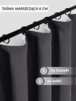 nowoczesne zasłony na taśmie grafitowe