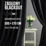 zasłony blackout czarne na taśmie