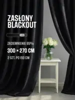 zasłony blackout czarne na taśmie