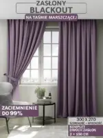 zasłony zaciemniające na taśmie liliowe