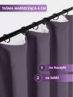 zasłony zaciemniające liliowe do salonu