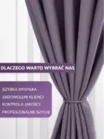 komplet zasłon liliowych na taśmie