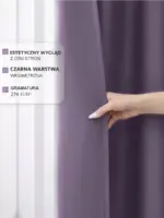 dekoracyjne zasłony liliowe na taśmie