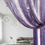 eleganckie firanki makarony do wnętrza tęczowe ze srebrną nitką