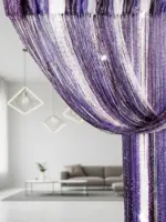 eleganckie firanki makarony do wnętrza tęczowe ze srebrną nitką