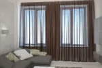 Firany z woalu elegancka dekoracja okna w kolorze wenge