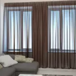 Firany z woalu elegancka dekoracja okna w kolorze wenge