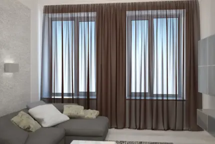 Firany z woalu elegancka dekoracja okna w kolorze wenge