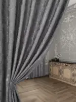 nowoczesne zasłony marmur do salonu ciemnoszare