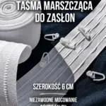 Taśma marszcząca 6 cm do firan i zasłon z marszczeniem 1:2
