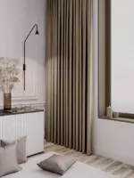 Tkanina zasłonowa o strukturze lnu Albimo detal materiału