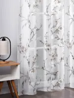 Firana lniana do salonu z efektem naturalnego lnu