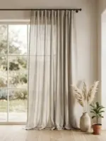 Elegancka firana lniana Foldet Premium na wysokie okna