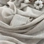Nowoczesna firana lniana Foldet Premium beżowy melanż