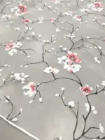 Firana organza Sakura z delikatnymi kwiatami