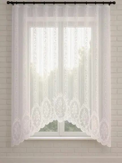 Gotowa firana do kuchni Franch Style 300x170 cm biała