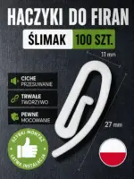 Haczyki ślimak do firan i zasłon ST-0742 zestaw 100 sztuk