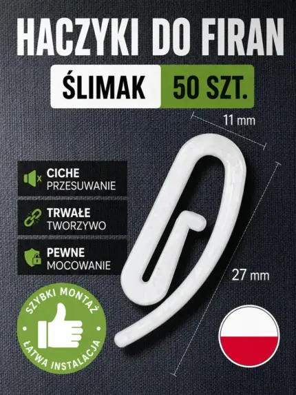 aczyki ślimak do firan i zasłon ST-0742 50 szt kup online
